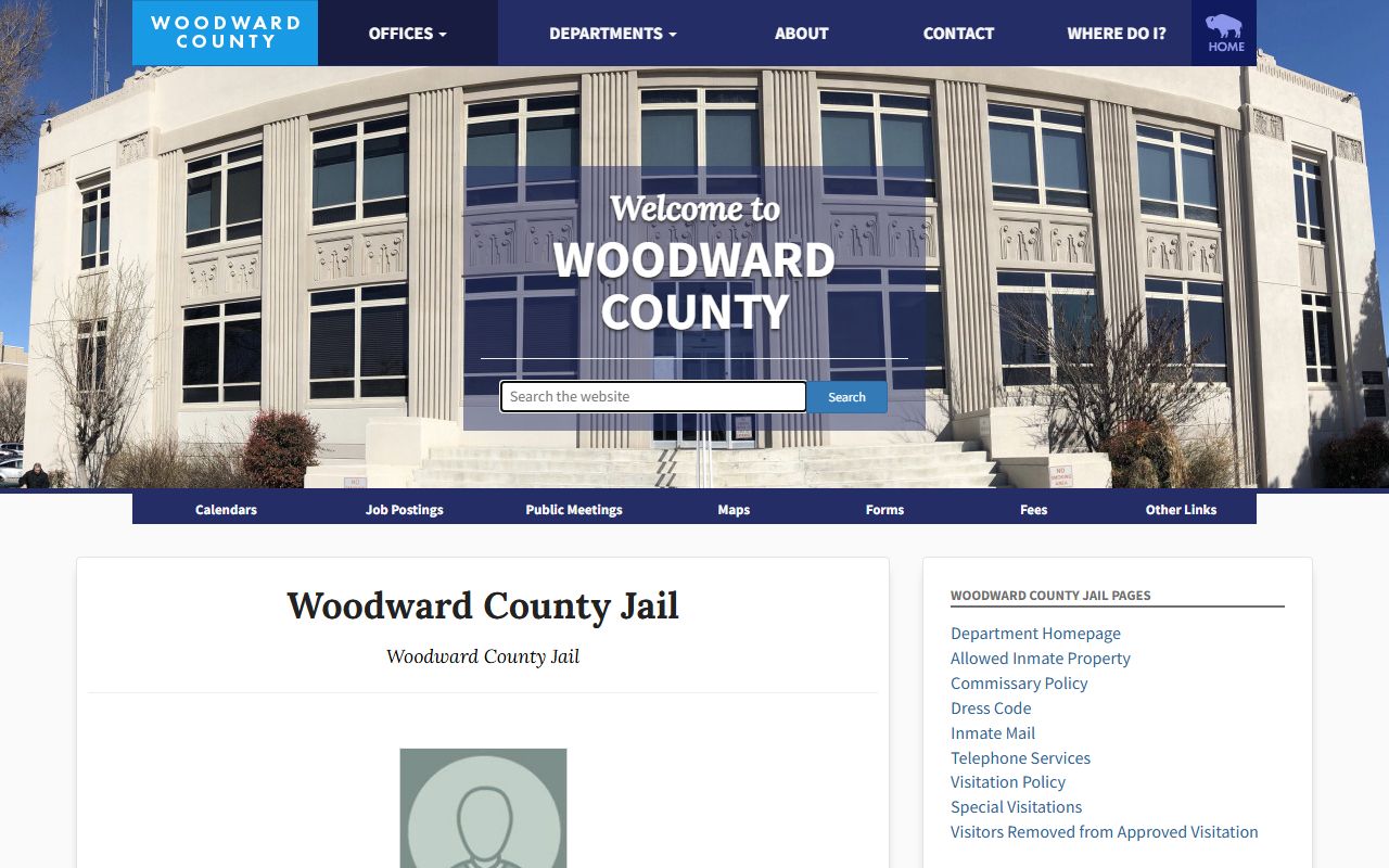 Woodward County Jail inmate lookup official jail page